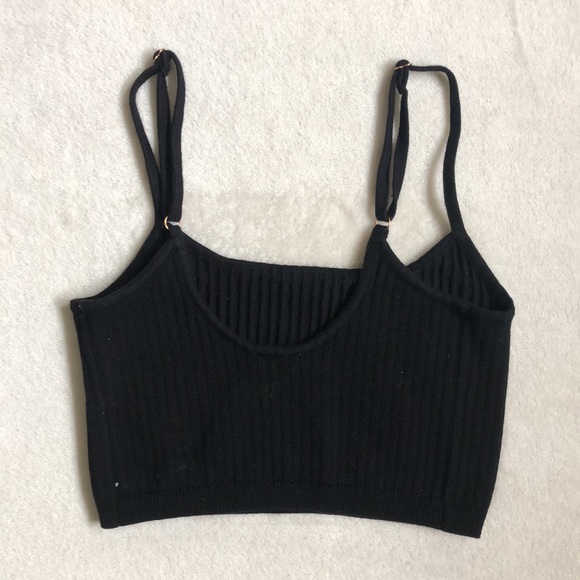 Intimately Free People Black Ribbed Lounge Crop Tank Top - Picture 3 of 4